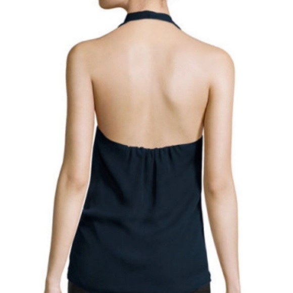 NWT Haute Hippie Black 100% Silk Surplice Halter Wrap Top | Size XS - Picture 3 of 8